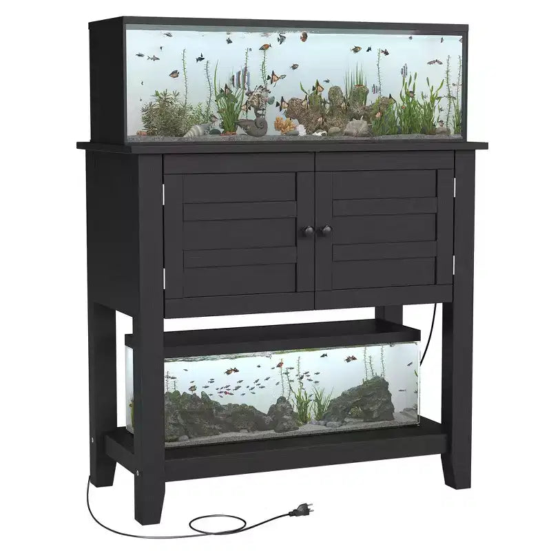 Soporte para acuario de 2029 galones, mueble resistente para pecera de 660 lb con puertas y almacenamiento abierto para peces, tortugas o reptiles