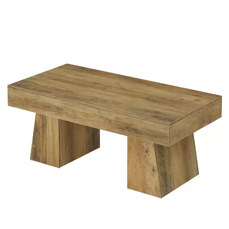 Mesa de centro estilo granja de 47.24 pulgadas, mesa rectangular con base gruesa