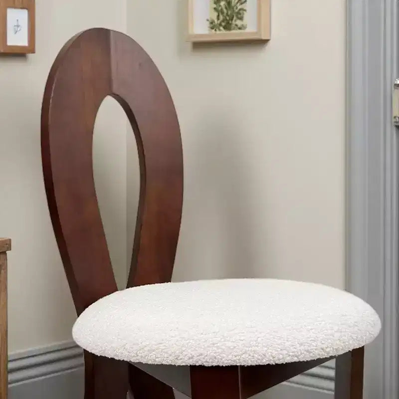 Lot de 2 chaises de salle à manger, chaises de cuisine rembourrées en velours Teddy, avec cadre en bois de noyer massif