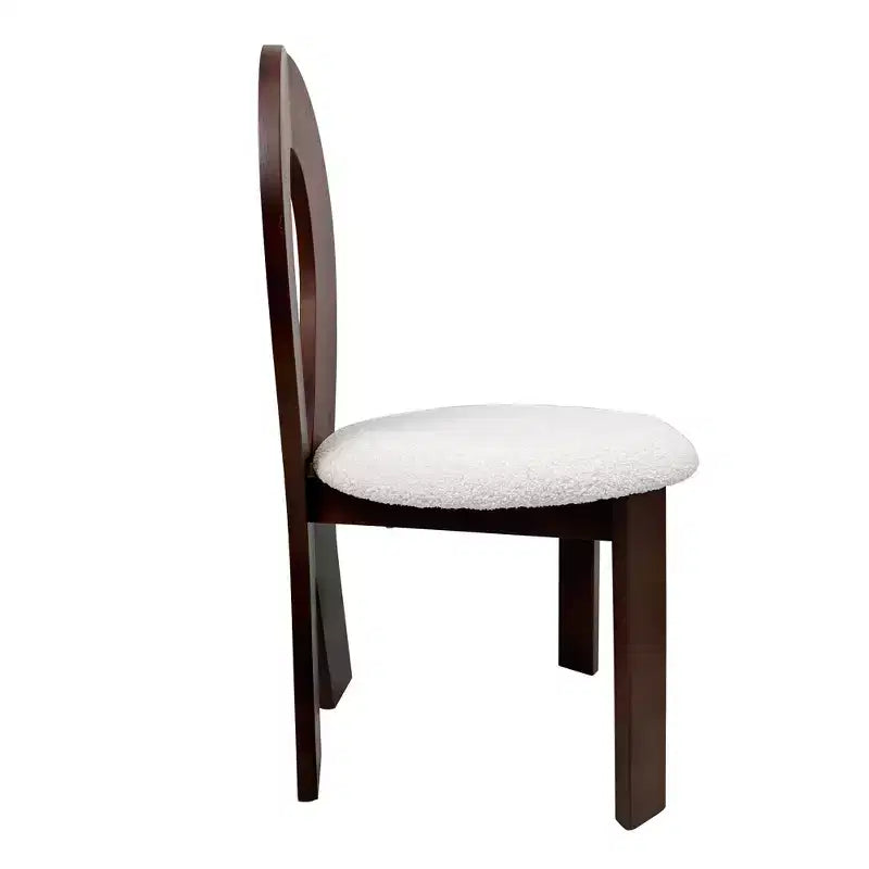 Lot de 2 chaises de salle à manger, chaises de cuisine rembourrées en velours Teddy, avec cadre en bois de noyer massif