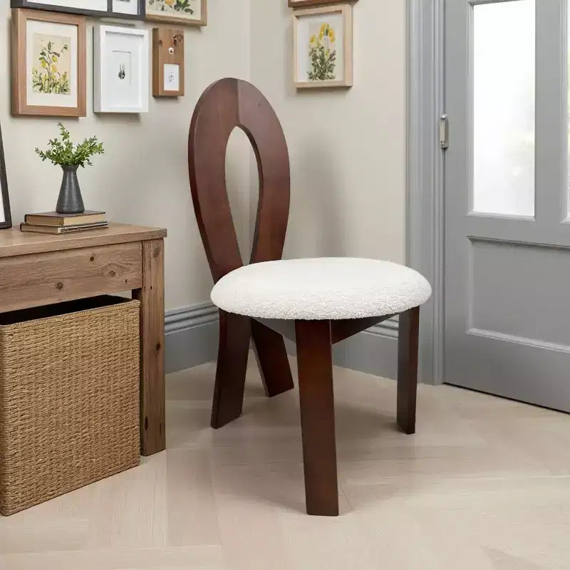 Lot de 2 chaises de salle à manger, chaises de cuisine rembourrées en velours Teddy, avec cadre en bois de noyer massif
