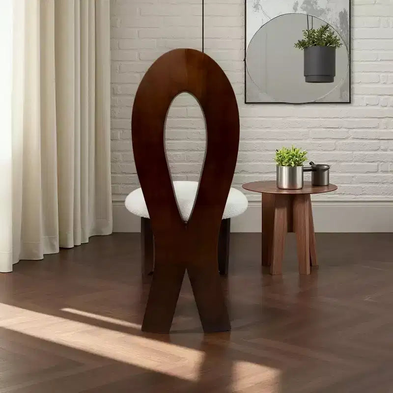 Lot de 2 chaises de salle à manger, chaises de cuisine rembourrées en velours Teddy, avec cadre en bois de noyer massif