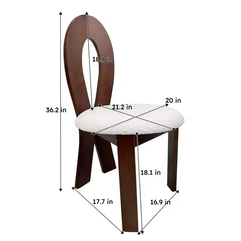 Lot de 2 chaises de salle à manger, chaises de cuisine rembourrées en velours Teddy, avec cadre en bois de noyer massif