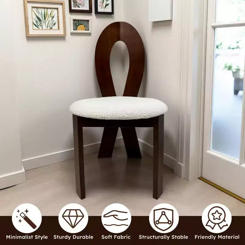 Lot de 2 chaises de salle à manger, chaises de cuisine rembourrées en velours Teddy, avec cadre en bois de noyer massif