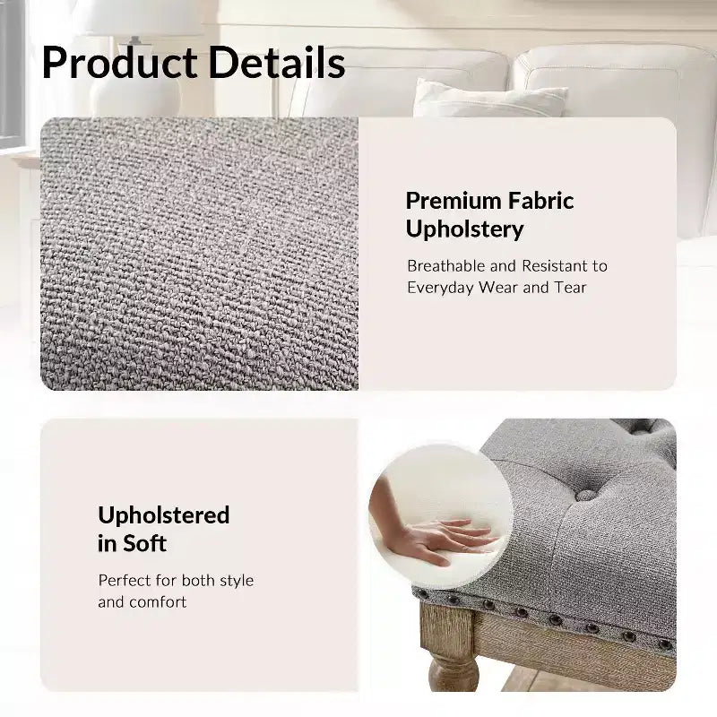 Pouf de style rustique avec bois massif