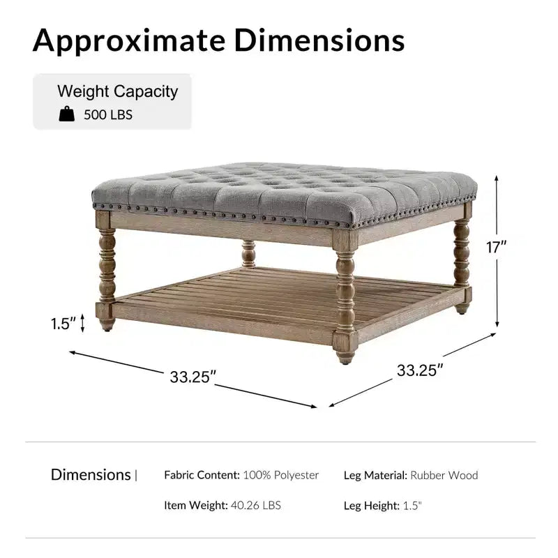 Pouf de style rustique avec bois massif
