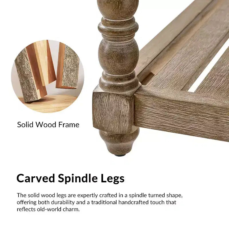 Pouf de style rustique avec bois massif