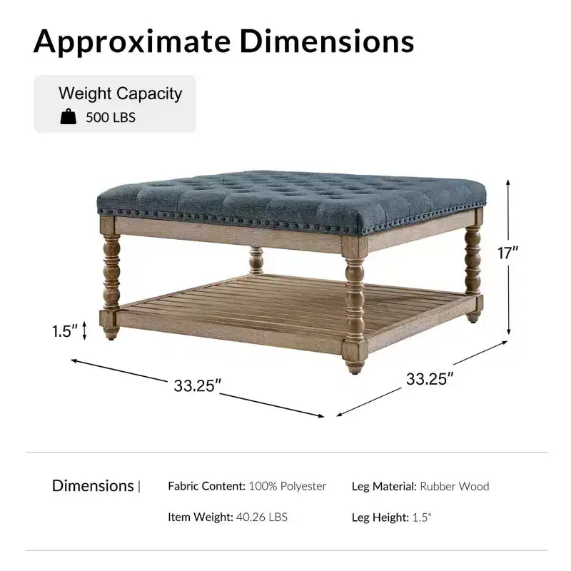 Pouf de style rustique avec bois massif