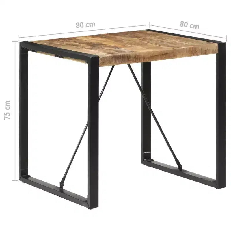 Table de salle à manger en bois massif de manguier brut et d’acacia