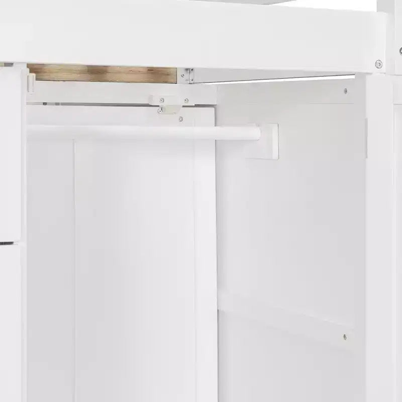 Lit superposé pour deux places avec 2 grands tiroirs, 5 petits tiroirs et armoire intégrée