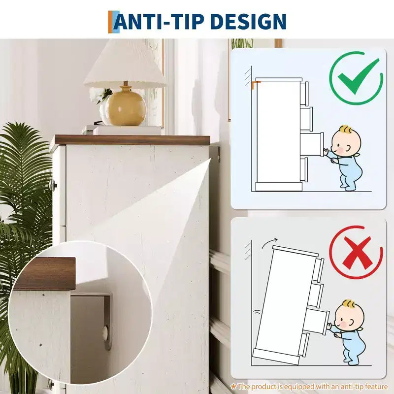 Kommode mit 6 geriffelten Schubladen, 47 Zoll, moderne horizontale Holzkommode mit Metallgriffen, stilvoller Stauraum fürs Schlafzimmer, Gästezimmer oder Apartment