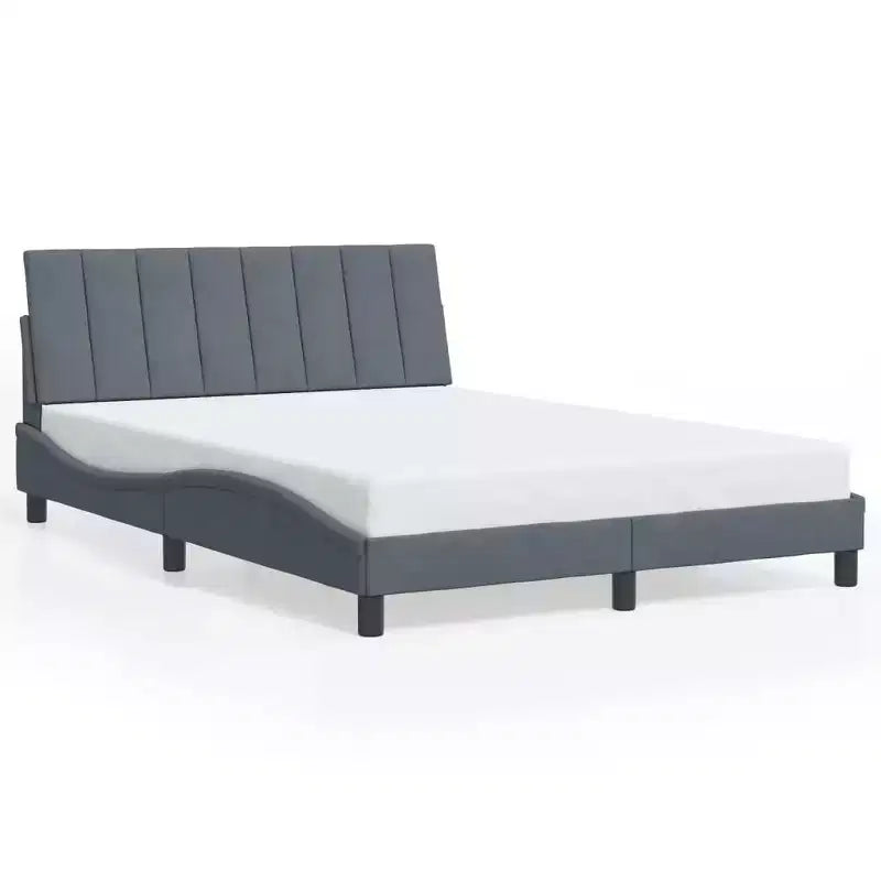 Estructura de cama con LED, sin colchón, 76x79.9, terciopelo
