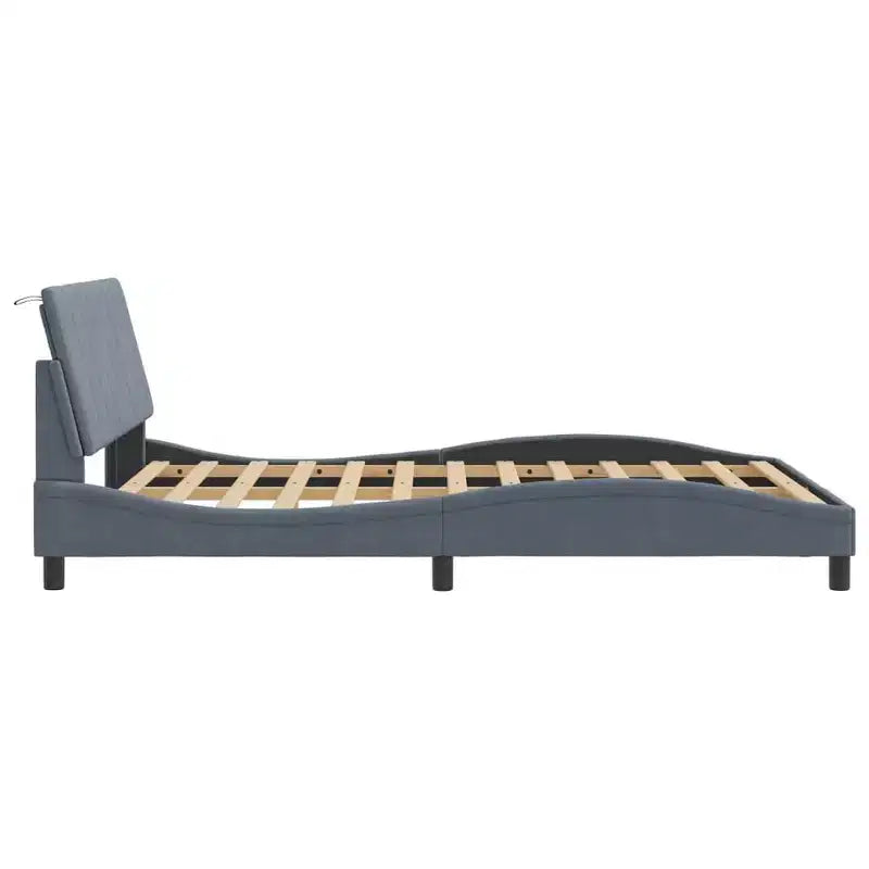 Estructura de cama con LED, sin colchón, 76x79.9, terciopelo