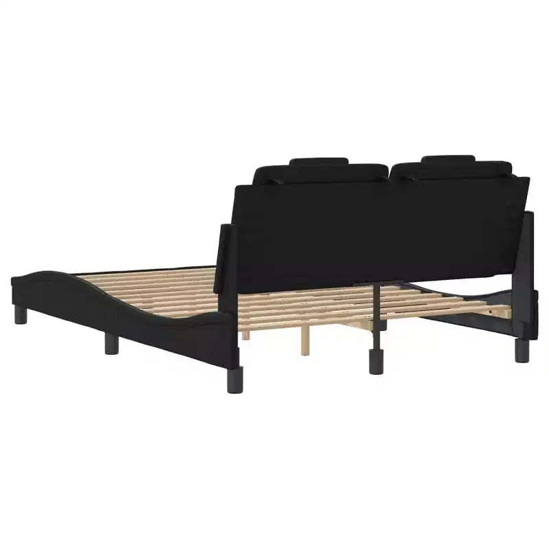 Estructura de cama con LED, sin colchón, 76x79.9, terciopelo