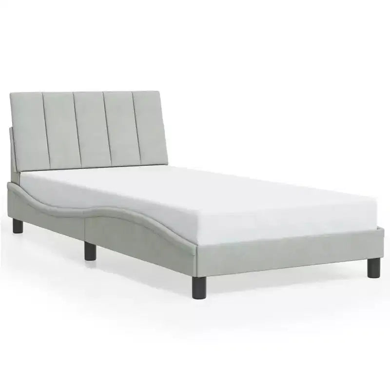 Cadre de lit avec éclairage LED, sans matelas, 76x79.9, velours