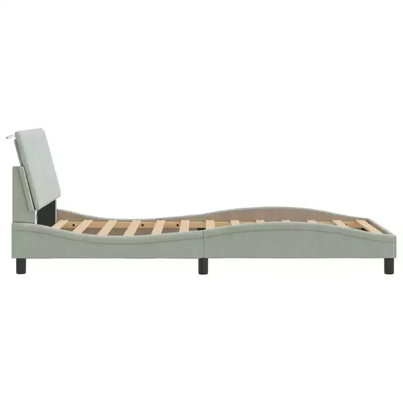 Estructura de cama con LED, sin colchón, 76x79.9, terciopelo